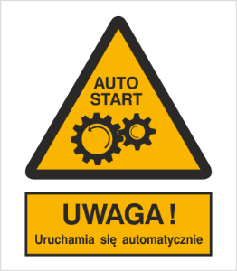 Obrazek dla kategorii Znak Ostrzeżenie przed uruchamianiem automatycznym (323-01)