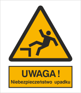 Obrazek dla kategorii Znak Ostrzeżenie przed niebezpieczeństwem upadku (326-01)