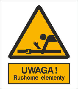Obrazek dla kategorii Znak Ostrzeżenie przed ruchomymi elementami (345)