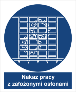 Obrazek dla kategorii Znak Nakaz pracy z nałożonymi osłonami (414-01)