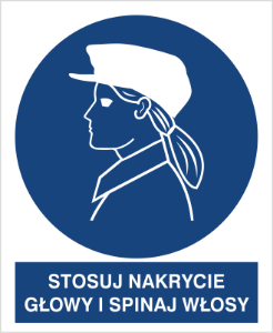 Obrazek dla kategorii Znak Nakazu Stosuj nakrycie głowy i spinaj włosy (427)