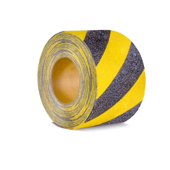 TAŚMA OSTRZEGAWCZA ANTYPOŚLIZGOWA ŻÓŁTO - CZARNA Rolka 100mm x 18.3m