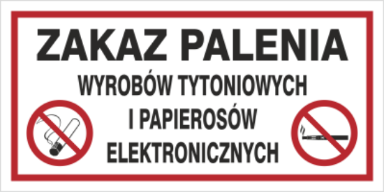 Zakaz palenia wyrobów tytoniowych i pap. elektr.