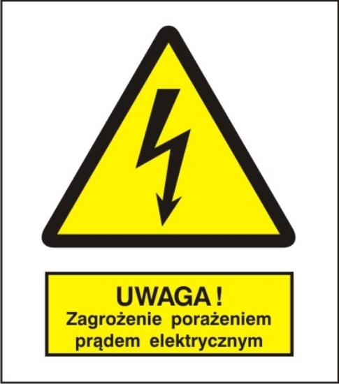 Ostrzeżenie przed porażeniem prądem elektrycznym