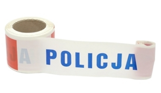 Taśma policyjna z PCV, 8,5cm x 100 mb