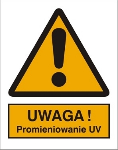 Obrazek dla kategorii Znak Uwaga! Promieniowanie UV (301-17)