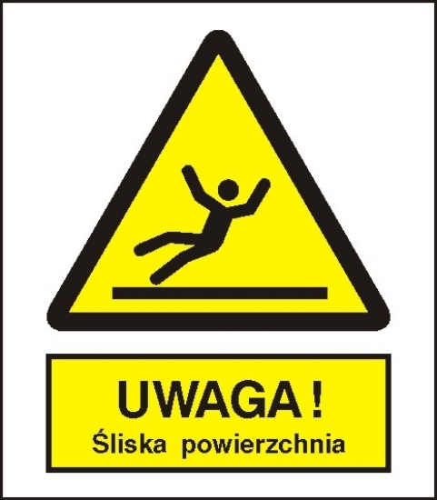Ostrzeżenie przed śliską powierzchnią
