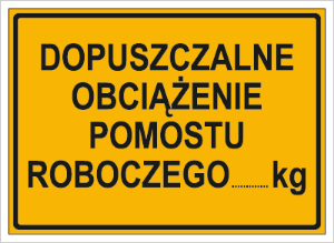 Obrazek dla kategorii Dopuszczalne obciążenie pomostu roboczego …kg (319-78)