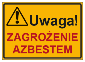 Obrazek dla kategorii Znak Uwaga! Zagrożenie azbestem (319-74)