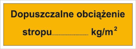 Dopuszczalne obciążenie stropu: …kg/m2