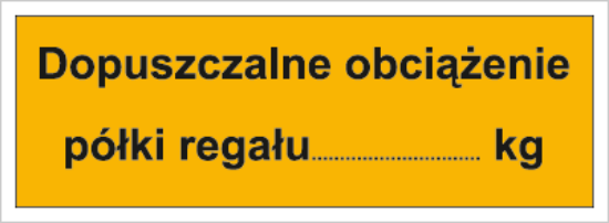 Dopuszczalne obciążenie półki regału: …kg