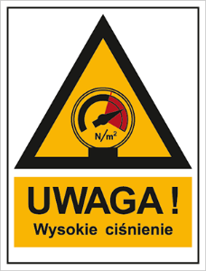Obrazek dla kategorii Znak Ostrzeżenie przed wysokim ciśnieniem (800-99)