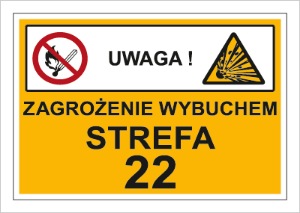 Obrazek dla kategorii Znak Zagrożenie wybuchem. Strefa 22 (870-08)