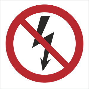 Obrazek dla kategorii Znak Nie załączać urządzeń elektrycznych (bez opisu) (647)