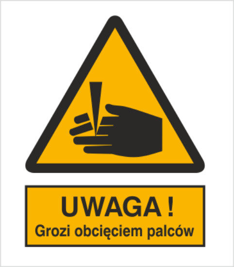 Ostrzeżenie przed obcięciem palców