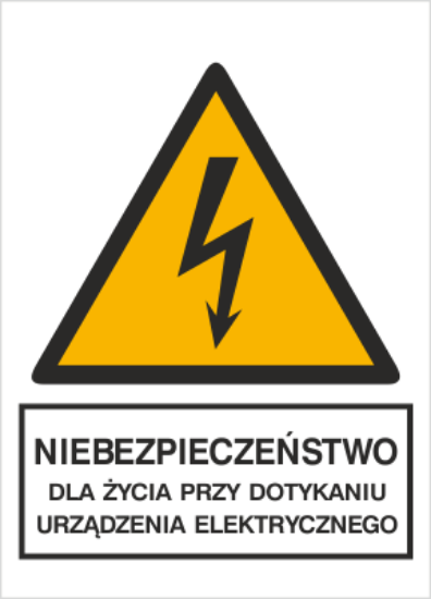 Niebezpieczeństwo dla życia przy dotknięciu urządzenia elektrycznego