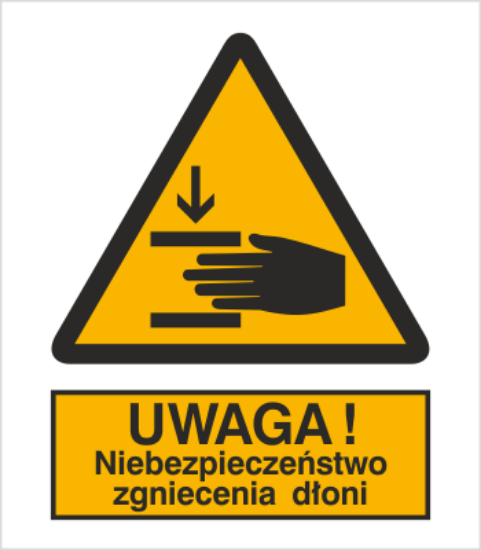 Ostrzeżenie przed zgnieceniem dłoni