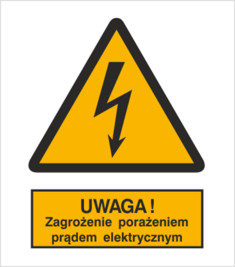 Ostrzeżenie przed porażeniem prądem elektrycznym