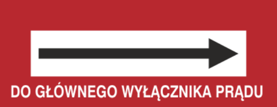 Do głównego wyłącznika prądu (w prawo)
