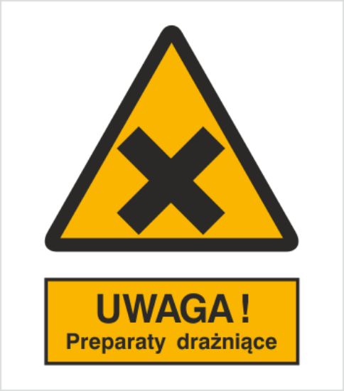 Ostrzeżenie przed preparatami drażniącymi