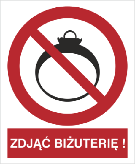 Zakaz wchodzenia z biżuterią