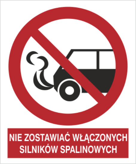 Nie zostawiać włączonych silników spalinowych