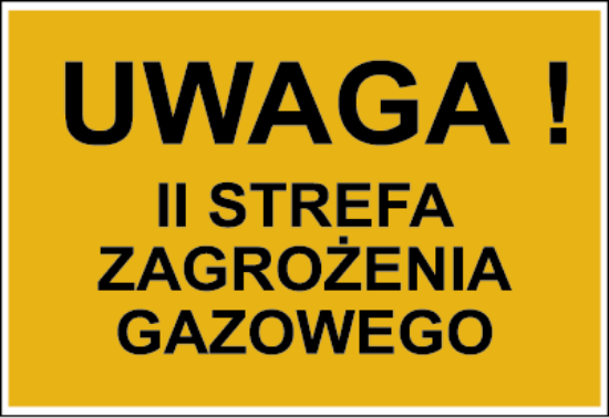 Uwaga! II strefa zagrożenia gazowego