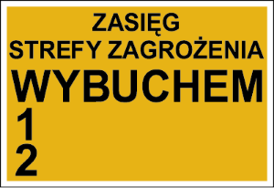 Obrazek dla kategorii Znak Zasięg strefy zagrożenia wybuchem 1, 2 (827-01)