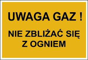 Obrazek dla kategorii Znak Uwaga gaz! Nie zbliżać się z ogniem (828-06)