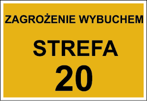 Obrazek dla kategorii Znak Zagrożenie wybuchem strefa 20 (828-17)