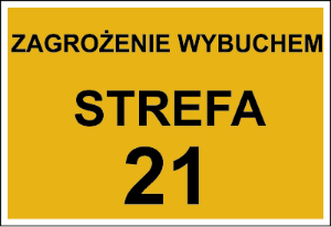 Obrazek dla kategorii Znak Zagrożenie wybuchem strefa 21 (828-18)