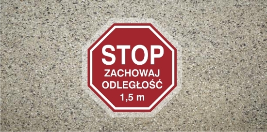 Obrazek Stop Zachowaj odległość 1,5 m (ANTY009)