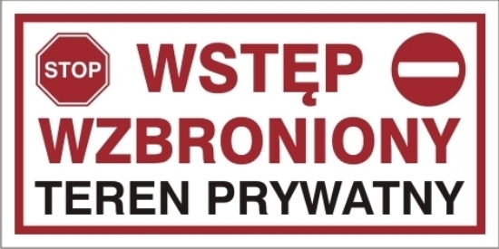 Obrazek Wstęp wzbroniony Teren prywatny (704-13)