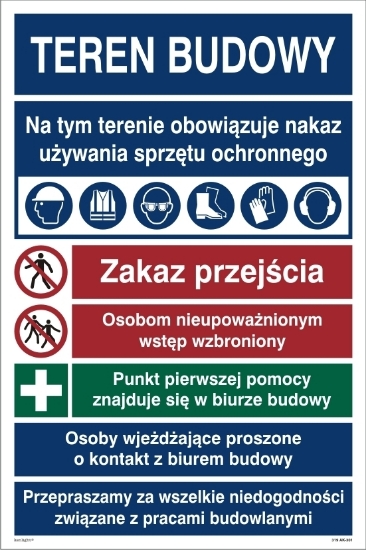 Obrazek Tablica budowlana łączona - teren budowy(319-301)
