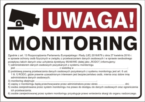 Obrazek Uwaga monitoring! RODO