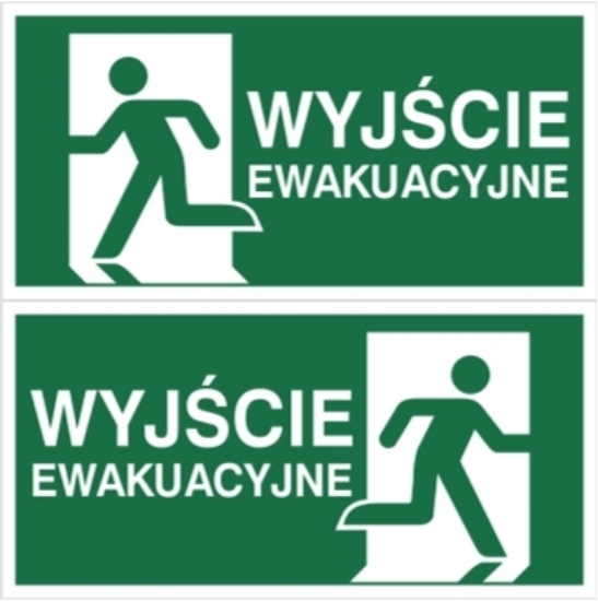 Obrazek Znak podwieszany wyjście ewakuacyjne WE+WE 300x150 mm
