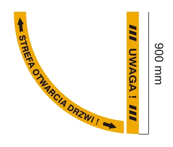 Obrazek STREFA OTWARCIA DRZWI 2-częściowa 90 cm