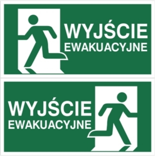 Obrazek Znak podwieszany wyjście ewakuacyjne WE+WE 400x200 mm