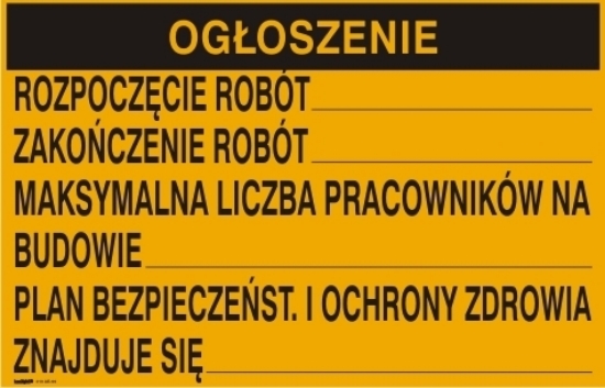Obrazek Tablica budowlana