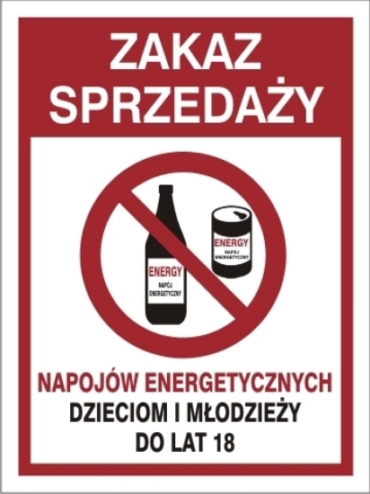 Obrazek ZAKAZ SPRZEDAŻY NAPOJÓW ENERGETYCZNYCH (857-54)