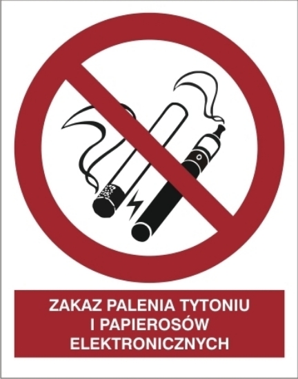 Obrazek Zakaz palenia tytoniu i papierosów elektronicznych (209-25)