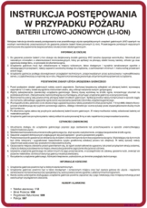 Obrazek dla kategorii (222-22) Instrukcja postępowania w przypadku pożaru baterii litowo-jonowych (LI-ION)