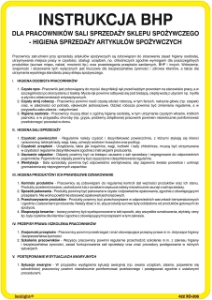 Obrazek dla kategorii (422-206) Instrukcja BHP dla pracowników sali sprzedaży sklepu spożywczego - higiena sprzedaży artykułów spożywczych