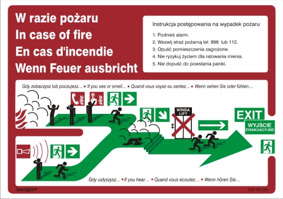 Obrazek Instrukcja piktograficzna schodami w dół w prawo (222-05i)