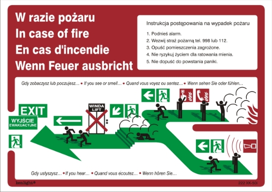 Obrazek Instrukcja piktograficzna schodami w dół w lewo (222-50i)