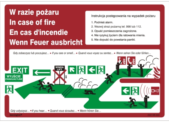 Obrazek Instrukcja piktograficzna schodami w górę w lewo (222-60i)