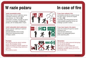 Obrazek dla kategorii Znak Instrukcja postępowania w razie pożaru (222-03i)