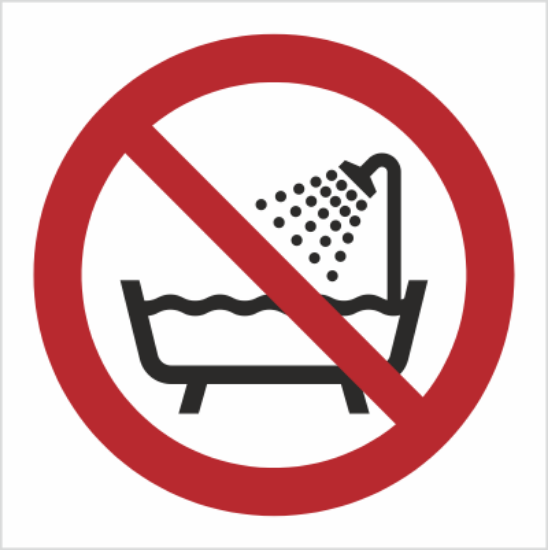 Obrazek Zak. używania urządz. w wannie, pod prysznicem i w zbiornikach wyp. wodą (8P26BH)