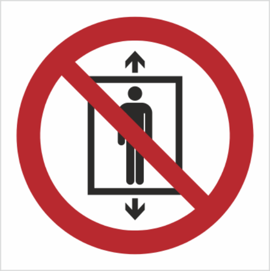 Obrazek Zakaz używania windy przez ludzi (9P27BH)