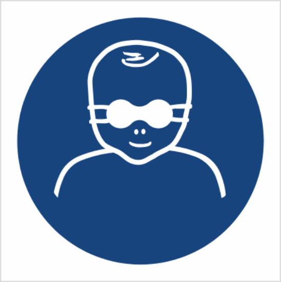 Obrazek Nakaz ochrony wzroku dzieci przyciemnianymi okularami ochronnymi (8M25K)